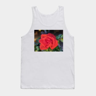 Red Rose on a Rainy Night Photographic Image Tank Top